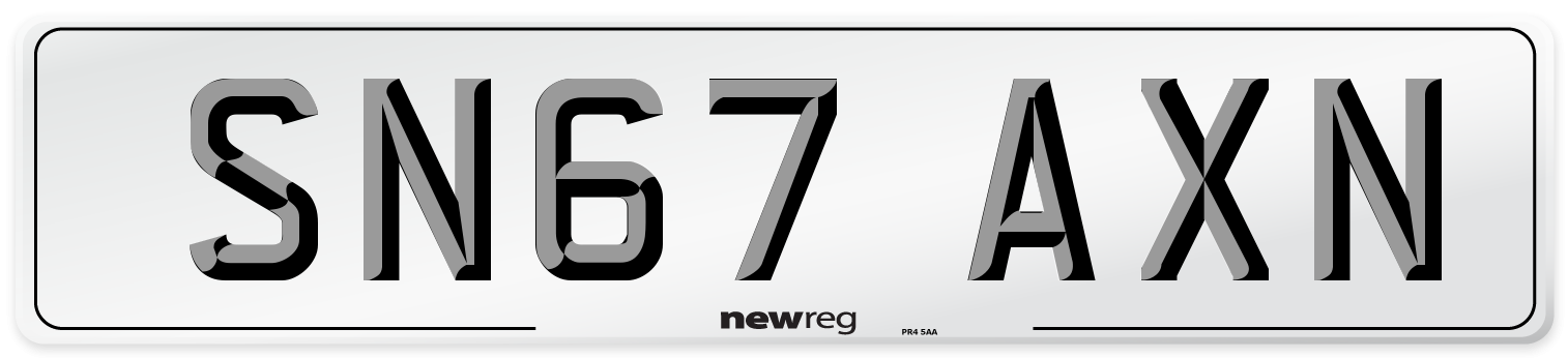 SN67 AXN Number Plate from New Reg